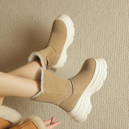 【预售5天】舒适保暖，厚底羊毛雪地靴TYM-6387 商品图4