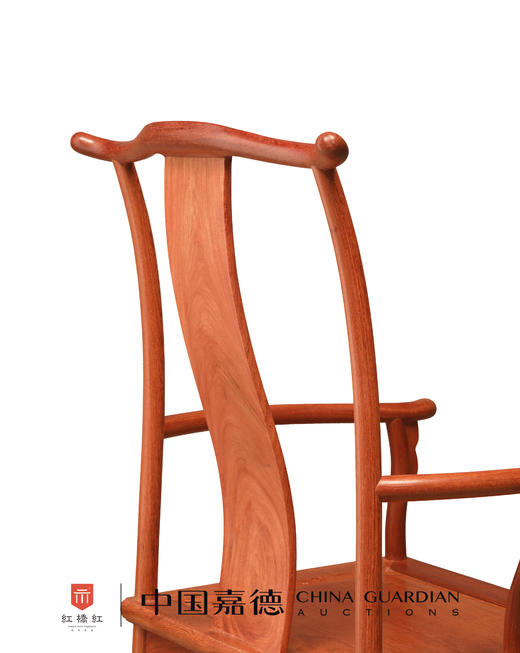 红桥红  家具严选  缅甸花梨(大果紫檀）  【素面高靠背四出头官帽椅】 商品图2