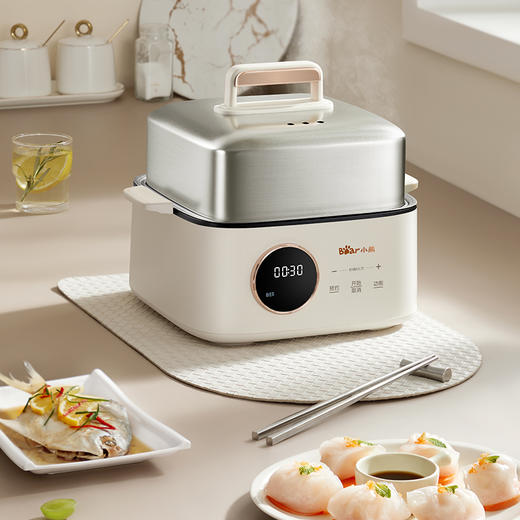 【小程序】小熊电蒸锅 DZG-B23W1 米白色 电子式 蒸笼 商品图5