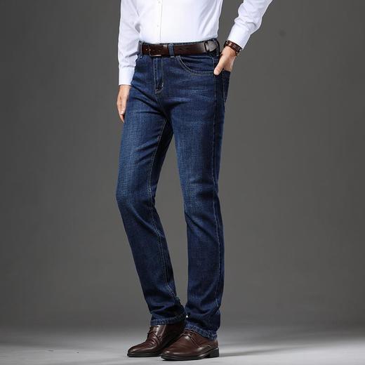 秋冬季男士休闲牛仔裤中年中腰棉质蓝色爸爸男装长裤子 商品图1