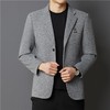 秋冬季男士翻领休闲西服中年字母刺绣宽松爸爸装商务西装 商品缩略图1