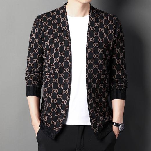 春秋季男士长袖针织衫青年潮流字母提花男装外套上衣服潮 商品图1
