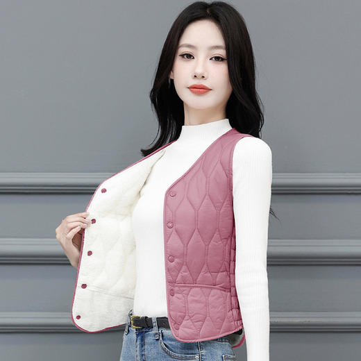 2024秋冬新款棉马甲女士加绒加厚大码坎肩中老年内穿保暖棉服背心 商品图3