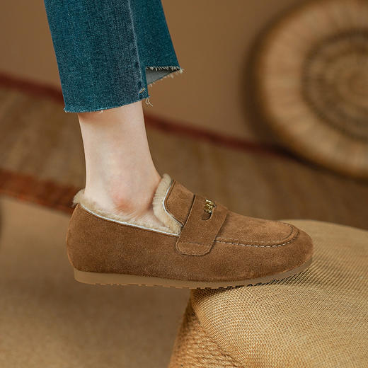 舒适保暖，圆头平底毛里单鞋PS2153 商品图2