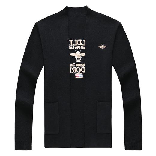 春秋季男士长袖针织开衫青年潮流蜜蜂印花男装外套上衣服 商品图4