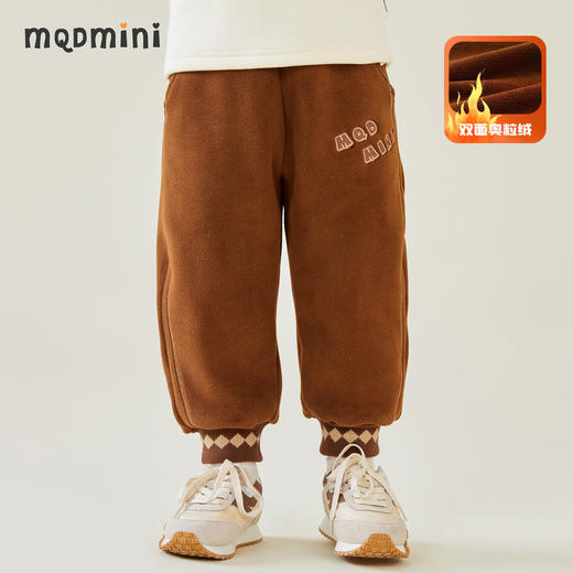 【双面奥利绒】【80-130【MQDmini】】男童冬季加绒裤子保暖卫裤 商品图6