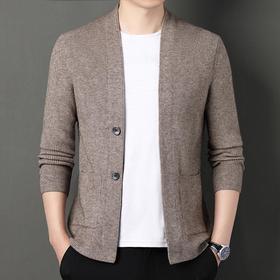 春秋季男士长袖针织开衫中青年潮流休闲外穿毛衫外套上衣