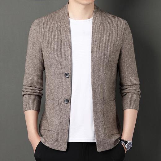 春秋季男士长袖针织开衫中青年潮流休闲外穿毛衫外套上衣 商品图0