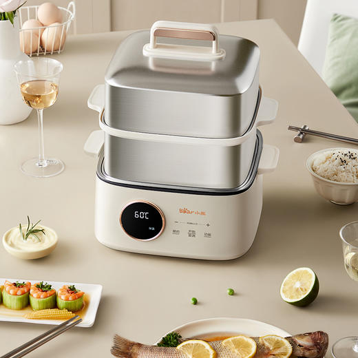 【小程序】小熊电蒸锅 DZG-B23W1 米白色 电子式 蒸笼 商品图3