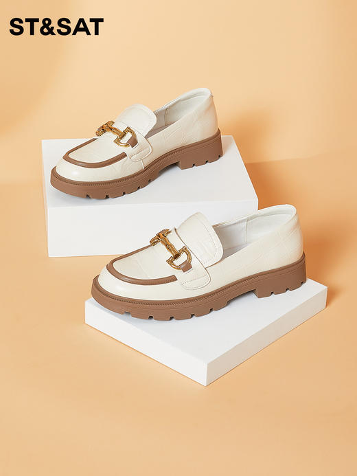 星期六金属扣圆头英伦风乐福鞋女SS33111669 商品图1