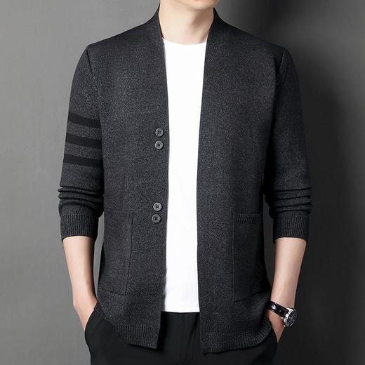 春秋季男士长袖针织开衫中青年潮流休闲外穿毛衫男装外套 商品图2