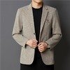 秋冬季男士翻领休闲西服中年字母刺绣宽松爸爸装商务西装 商品缩略图3