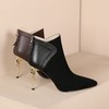 翻皮高跟短靴，尖头细跟法式设计感踝靴CX-C1715 商品缩略图4
