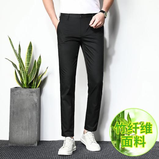 夏季男士冰丝薄款九分裤韩版修身潮流休闲裤男装 商品图0