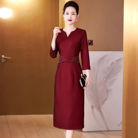 LC-2334新款高端大气年轻婚礼重工钉珠喜婆婆晚宴装礼服连衣裙