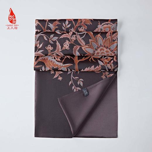 SAINTJOY/上久楷 宋锦围巾杜乐丽之花·深紫兰 深橘色 SCS20003 商品图5