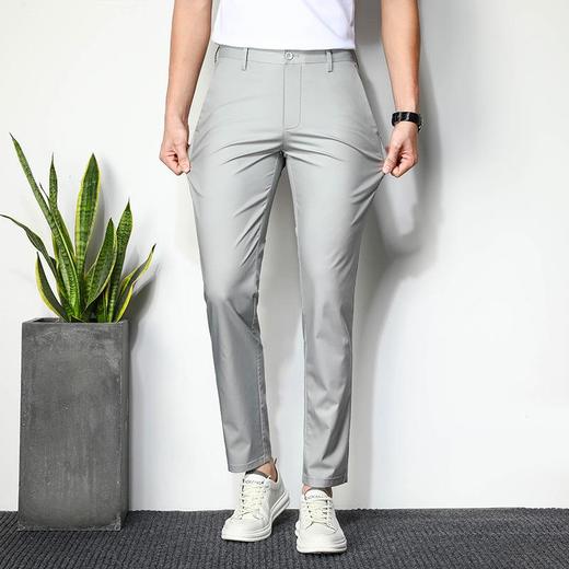 夏季男士冰丝薄款九分裤韩版修身潮流休闲裤男装 商品图2