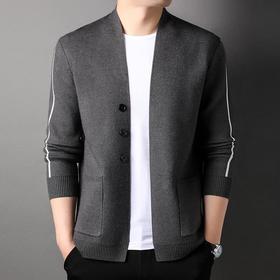 春秋季长袖男士针织开衫中青年潮流休闲男装外套上衣