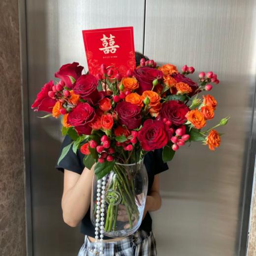 瓶插花---红色系 商品图0