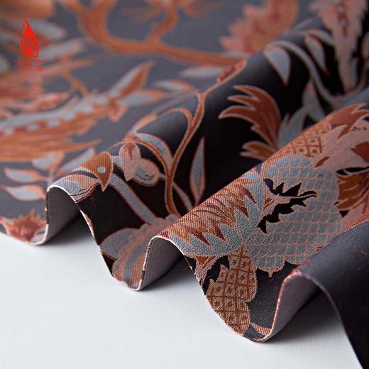 SAINTJOY/上久楷 宋锦围巾杜乐丽之花·深紫兰 深橘色 SCS20003 商品图6