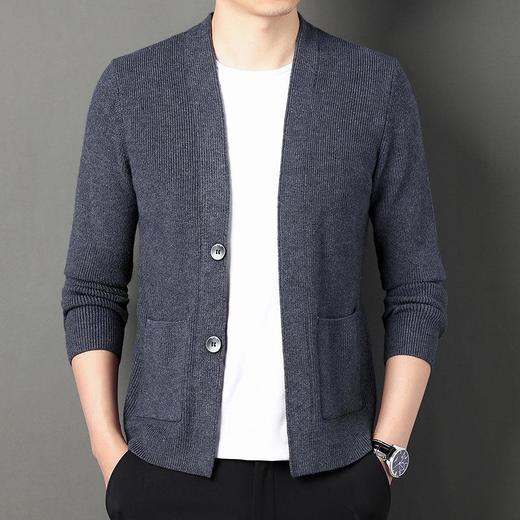 春秋季男士长袖针织开衫中青年潮流休闲外穿毛衫外套上衣 商品图1