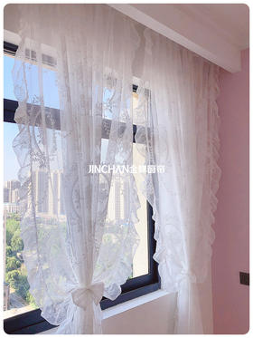 哇哇哇～夕阳下法式复古蕾丝窗帘好哇塞