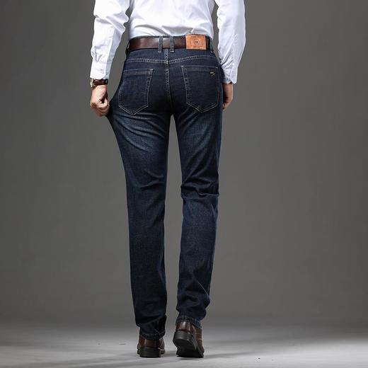 秋冬季男士休闲牛仔裤中年棉质宽松中腰微弹爸爸男装长裤 商品图3