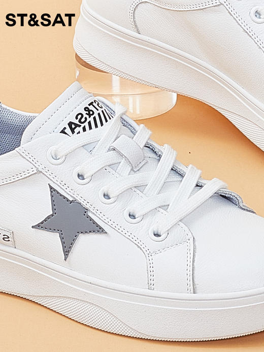 星期六经典百搭星星运动小白鞋SS33112013 商品图4