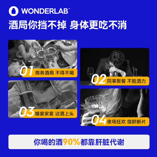 【跨境保税仓直发】万益蓝 WonderLab 独醒解酒药醒酒胶囊，酒前酒后职场应酬过节聚餐必备，呵护护肝保养肠胃 商品图2