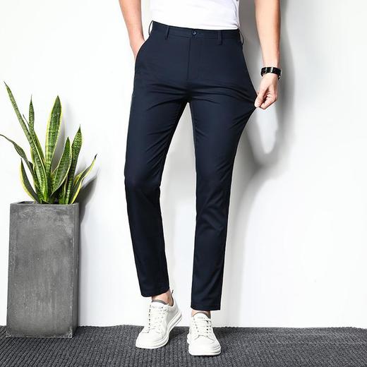 夏季男士冰丝薄款九分裤韩版修身潮流休闲裤男装 商品图1