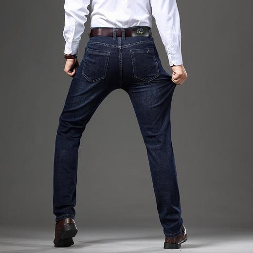 春秋季男士休闲牛仔裤中年棉质中腰微弹爸爸男装长裤 商品图3