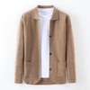 秋冬季中青年男士翻领宽松长袖针织衫纽扣开衫外套 商品缩略图4