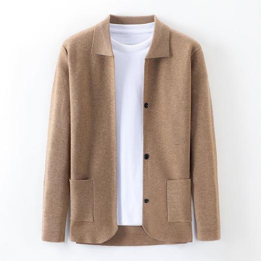 秋冬季中青年男士翻领宽松长袖针织衫纽扣开衫外套 商品图4