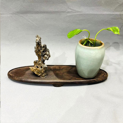 山子笔架°歙砚石+紫光檀（变形） 商品图0