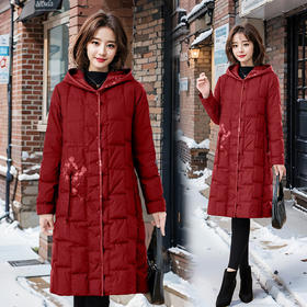 冬装新款，时尚潮流简约气质优雅连帽羽绒服HRYZ9569