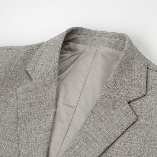 春秋季男士翻领休闲西服中年亚麻纯色宽松爸爸装商务西装 商品图3