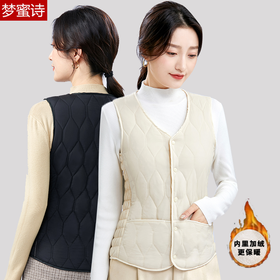 2024秋冬新款棉马甲女士加绒加厚大码坎肩中老年内穿保暖棉服背心