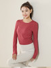 哈瓦塔新款女柔雾瑜伽宽松显瘦长袖罩衫长款运动T恤短款上衣 H320162 商品缩略图7
