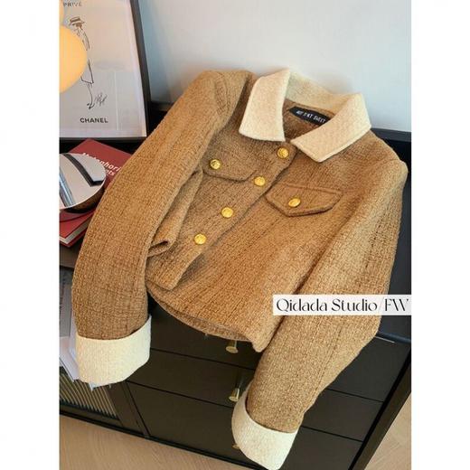 秋冬【咖色法式名媛小香风外套】夹棉气质氛围感 百搭小个子 商品图5