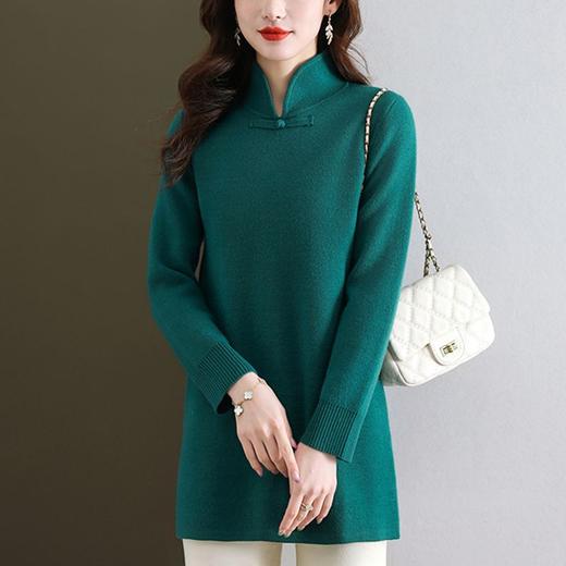 冬季新款，国风立领一体绒纯色保暖加厚毛衣套头针织打底衫CC-103-89859 商品图2