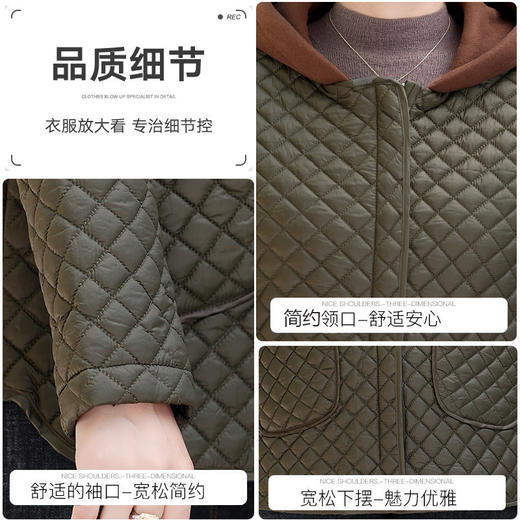 冬季中老年薄款棉服棉衣连帽外套（货号 STY15885） 商品图3