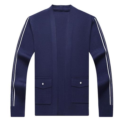 春秋季男士长袖针织开衫中青年潮流休闲外穿毛衫外套上衣 商品图4