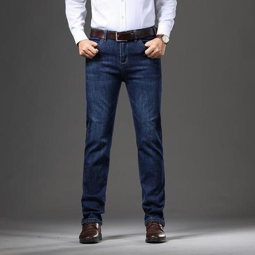 秋冬季男士休闲牛仔裤中年棉质弹力中腰爸爸男装长裤子 商品图0