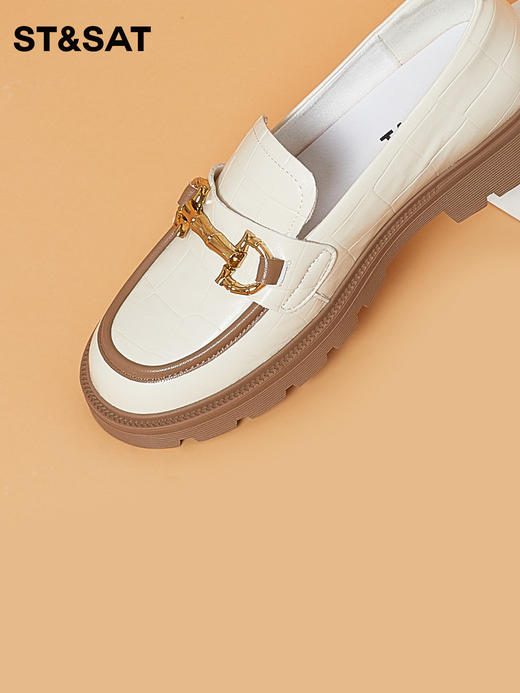 星期六金属扣圆头英伦风乐福鞋女SS33111669 商品图2