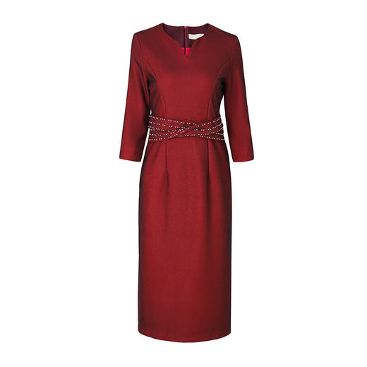 LC-2334新款高端大气年轻婚礼重工钉珠喜婆婆晚宴装礼服连衣裙 商品图4