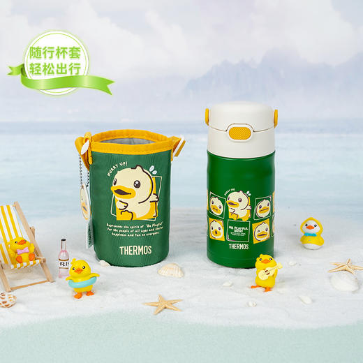 【THERMOS膳魔师】B.Duck联名儿童保温杯吸管杯 350ml 商品图0