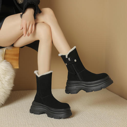 【预售5天】舒适保暖，厚底羊毛雪地靴TYM-6387 商品图9