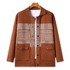春秋季长袖男士针织开衫中青年潮流休闲男装格子外套 商品缩略图4