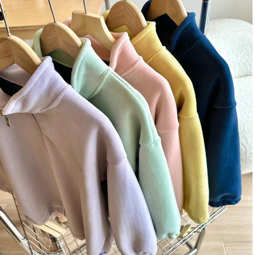 奥粒绒男女童校服神器保暖秋冬3-16岁童装外套儿童加绒摇粒绒亲子 商品图3