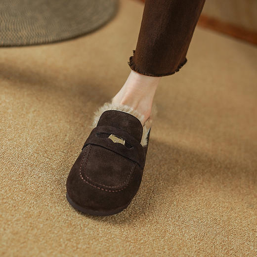 舒适保暖，圆头平底毛里单鞋PS2153 商品图4